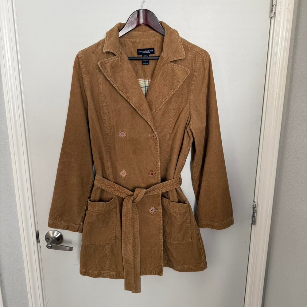 Vintage Abercrombie & Fitch Brown Corduroy Double Breast Coat - Size L